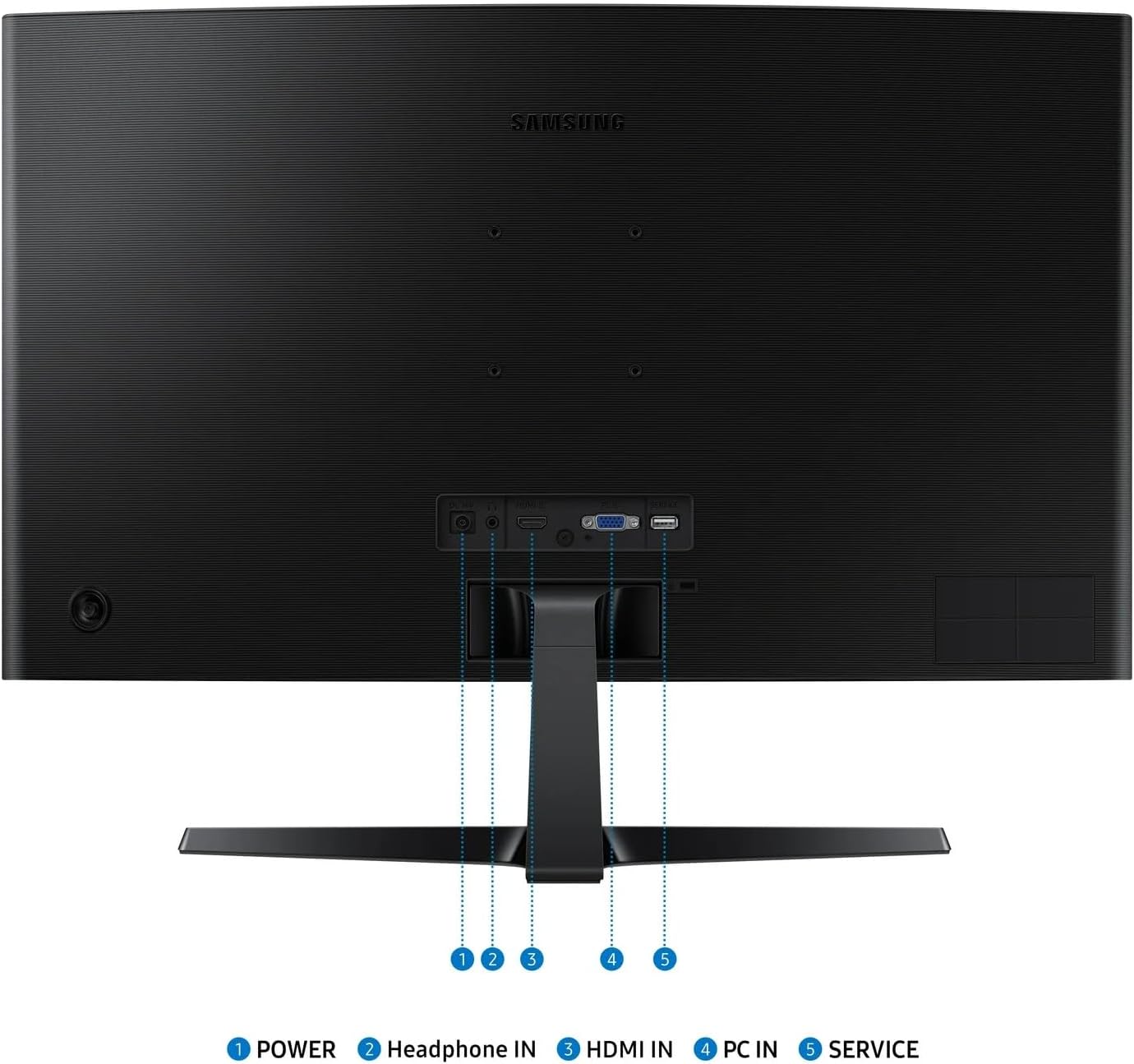 Samsung 27' Essential S3 Series LED Curved Monitor, FHD 1800R, Game Mode, Dual Ports, Eye Comfort, 100Hz, Black, with GSF HDMI Cable