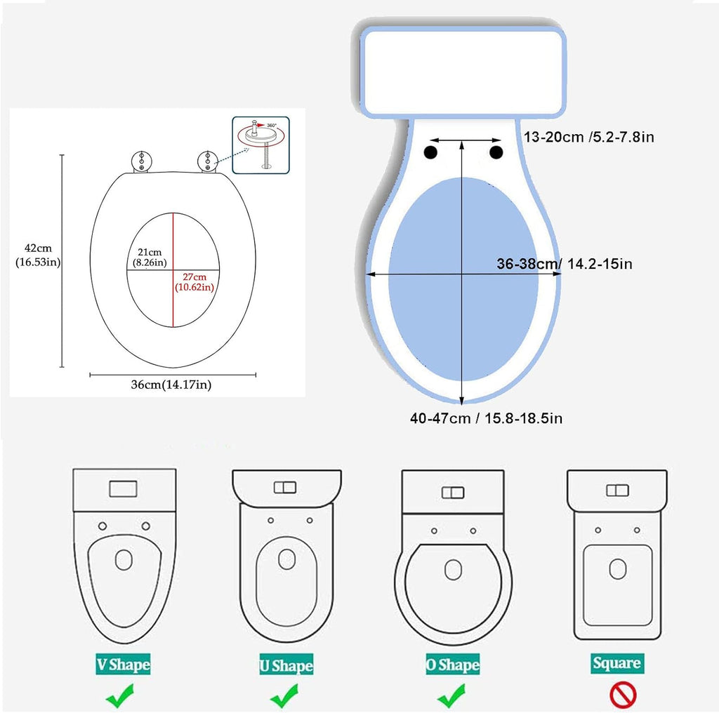 Glitter Toilet Seat Resin Silent Slow Close seat, Oval Toilet Seat Soft Close Quick Release, Easy Installation and Cleaning, 36 * 42cm,Silver,Silver