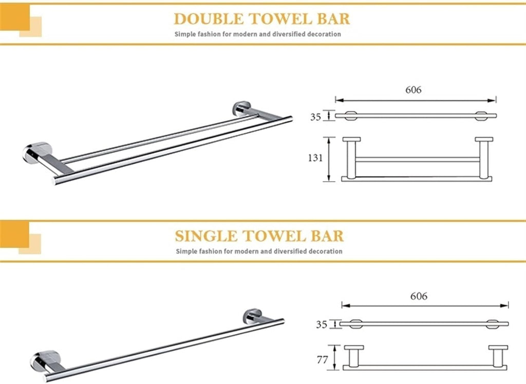 KETTEL Bathroom Accessories, Chrome Polished Bathroom Hardware,Gold Holder Bathroom Accessories，Wall-Mounted Bathroom Rack Accessory ，Fixtures (Color : Glass Shelf)