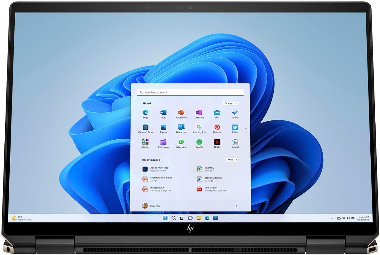 HP 2024 Spectre x360 2-in-1 Laptop 14' 2880x1800 120Hz Touch 16-Core Intel Evo Core Ultra 7 155H Arc Graphics 32GB LPDDR5 4TB SSD Thunderbolt 4 WiFi BT Webcam Backlit KB Fingerprint Windows 10 Home