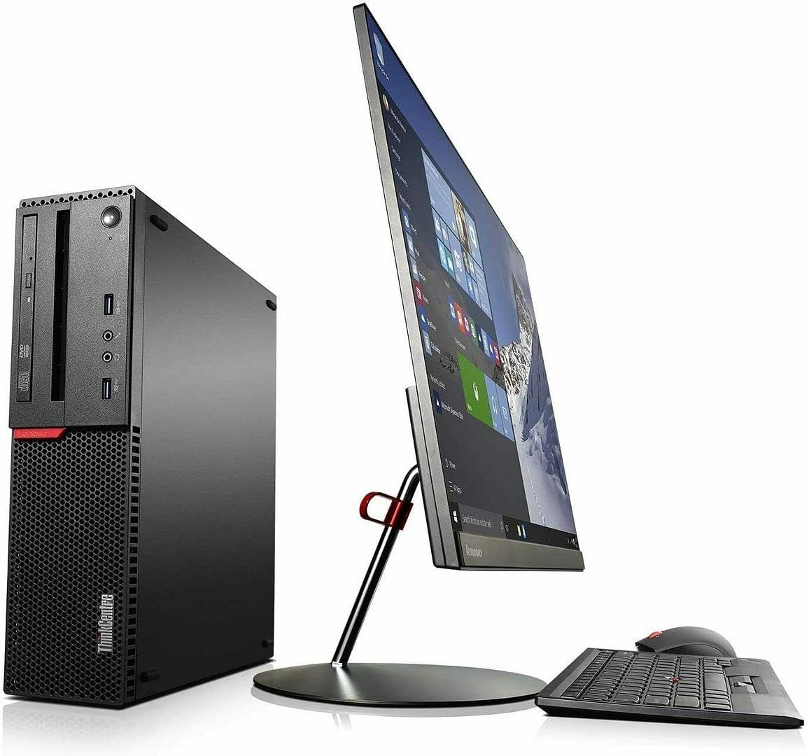 Lenovo ThinkCentre M800 SFF Desktop Computer PC, New KOORUI Dual 24' FHD Monitors,Intel Core i5 6500, 32GB DDR4 RAM,New 1TB SSD, Built-in AC WiFi,DVD-RW,Wireless Keyboard Mouse (Renewed)
