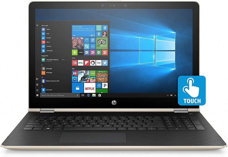 HP X360 Business Flagship 2-in-1 Laptop PC 15.6' FHD Touchscreen Intel i7-8550U Quad-Core Processor 8GB DDR4 RAM 1TB HDD Radeon DSC 530 Graphics Backlit-Keyboard B&O Audio Windows 10-Gold (Renewed)