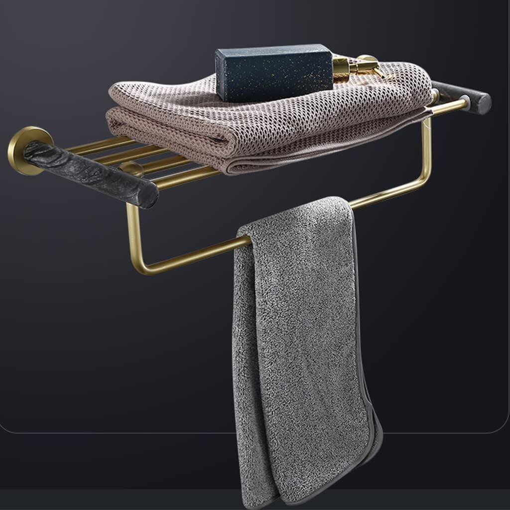 Towel Rail for Bathroom, Brushed Gold Towel Bar Wall Mounted Bathroom Accessory Towel Holder Rod Hand (Color : Bath Towel Rack)