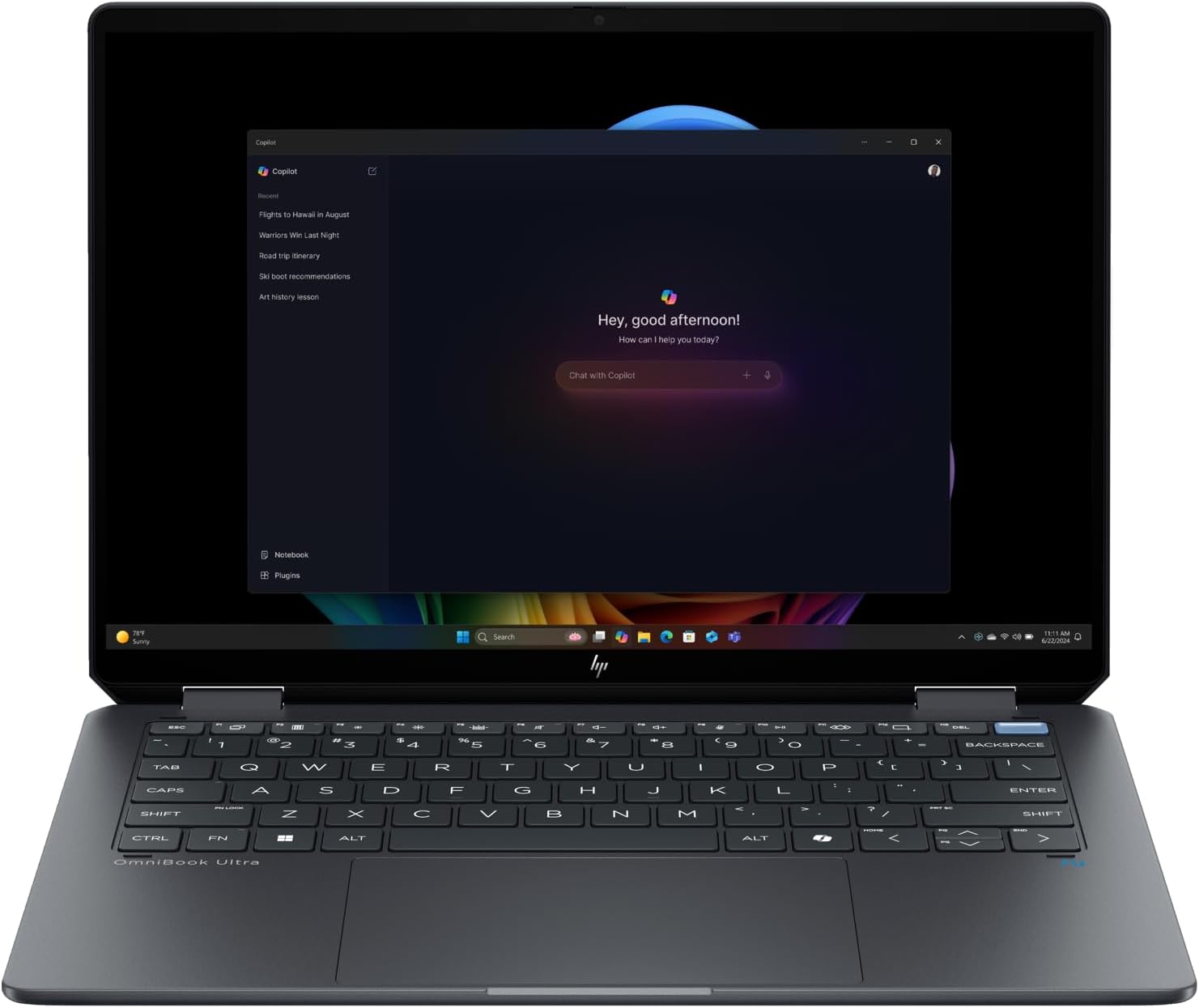 HP OmniBook Laptop / 14' 2880x1800 Touch 120Hz / 8 Cores Intel Ultra 9 288V Intel Arc 140V Graphics / 32GB LPDDR5 4TB NVMe SSD/Backlit KB FPR Thunderbolt 4 Wi-Fi 7 / Win11 Pro/Eclipse Gray
