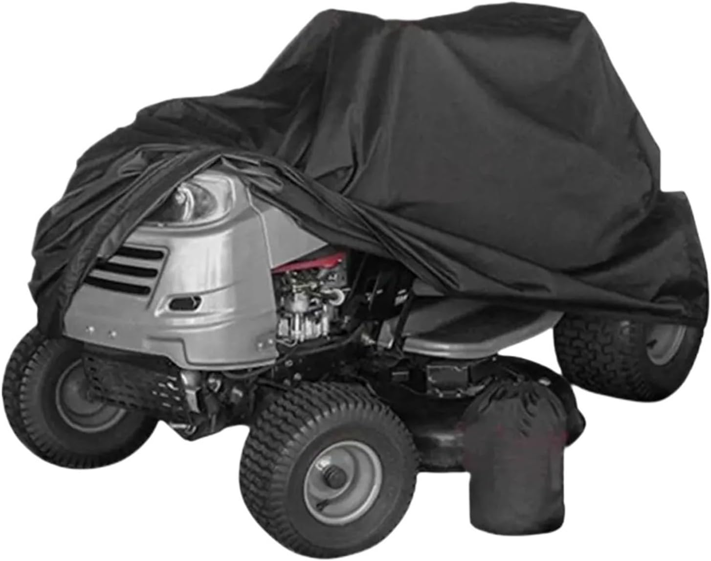 Lawn Mower Cover Oxford Cloth Black Car Coat Garden Tractor Cover with Portable Storage Bag Protection for Home Use for Outside Storage