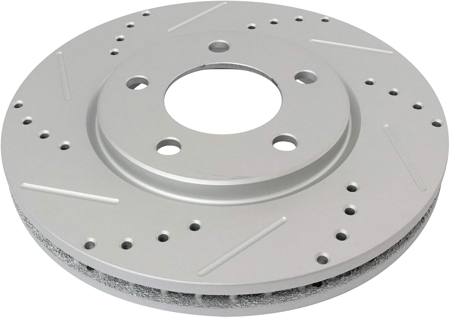 TRQ Performance Front Brake Pad and Rotor Set Ceramic Drilled Slotted Coated Vented Rotors Calipers Compatible with 2001-2007 Chrysler Town & Country 2001-2007 Dodge Caravan Grand Caravan