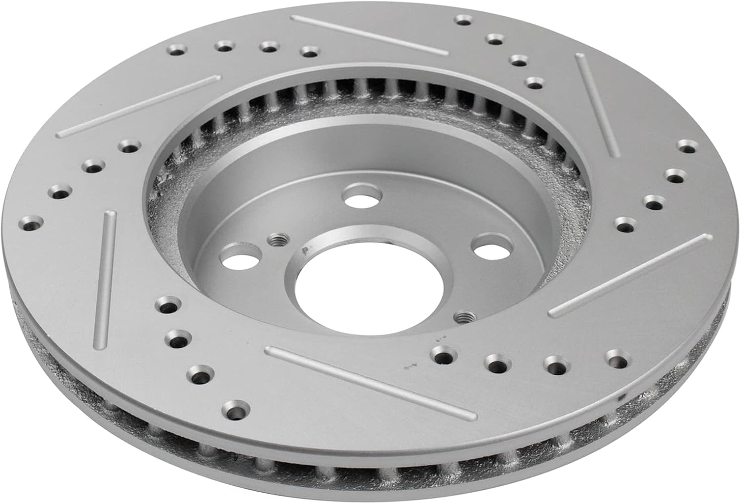 TRQ Performance Front Brake Pad and Rotor Set Ceramic Coated Drilled Slotted Rotors Calipers Compatible with 2004-2008 Toyota Prius