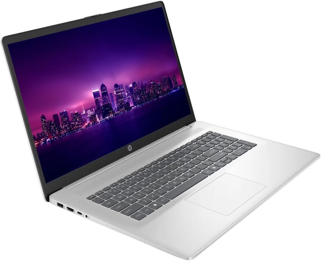 HP 17.3' Business Touchscreen Laptop Computer, 16GB RAM 1.5TB Storage (1TB SSD+512GB Docking Station Set), AMD Ryzen 5 7430U (Up to 4.3 Ghz), Windows 11, Numeric Keypad, SageNova Earphones, Silver