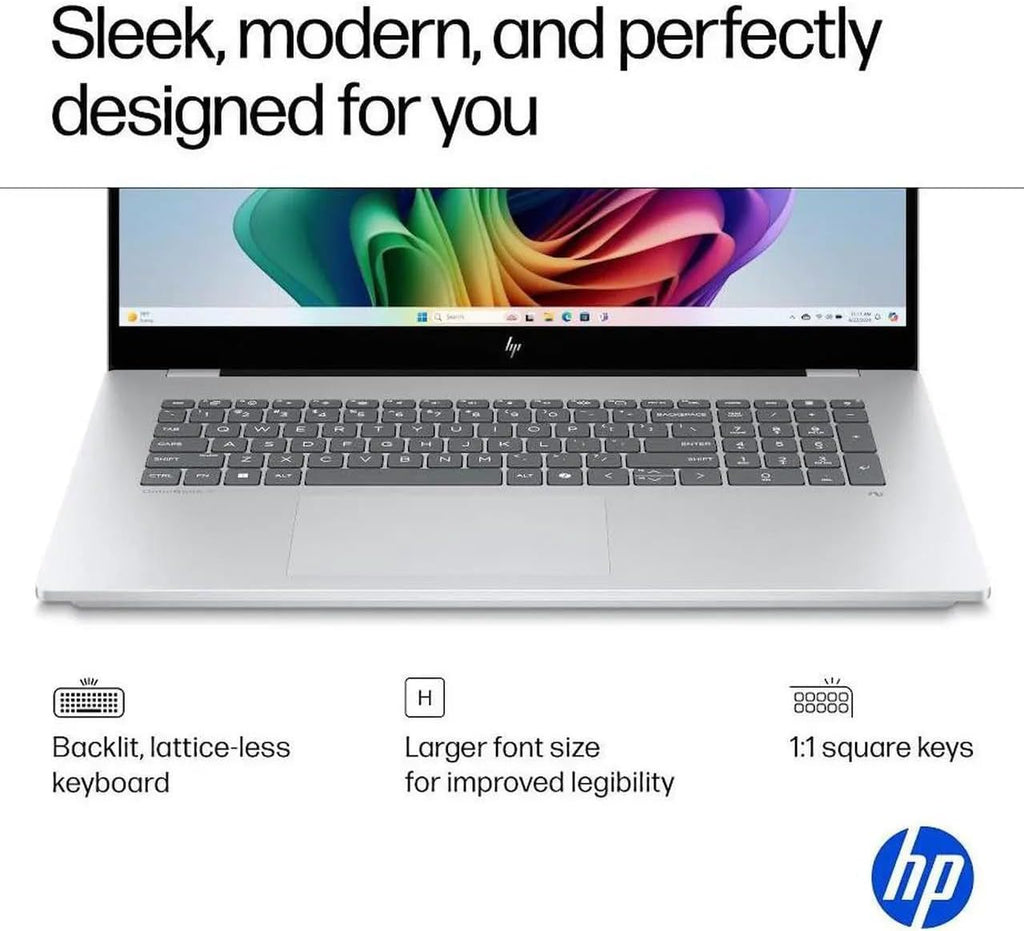 HP OmniBook 7 Laptop 17.3' FHD IPS Touch (400nits, 100% sRGB) Intel 8-core Ultra 7 258V (Up to 47 Tops) 32GB DDR5 2TB SSD for Creator Business Professional Backlit IR Camera Win11Pro ICP Hub