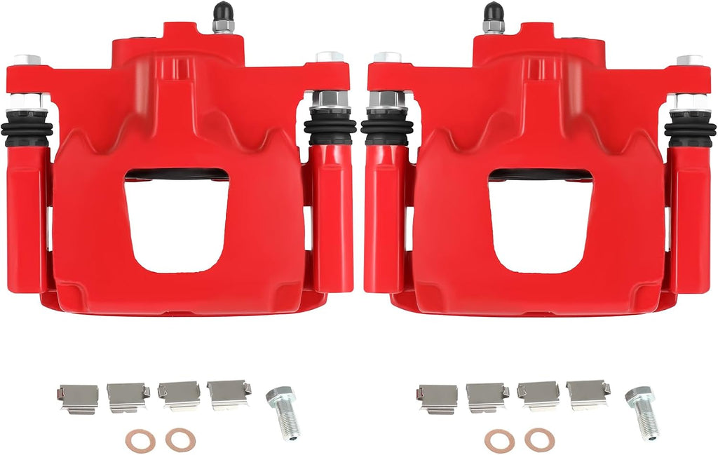 SCITOO 18B5046 18B5047 Disc Brake Calipers Assembly with Bracket Red Fit For Dodge Nitro 2007-2011,For Jeep Liberty 2008-2012,For Jeep Wrangler 2007-2017,For Jeep Wrangler JK 2018