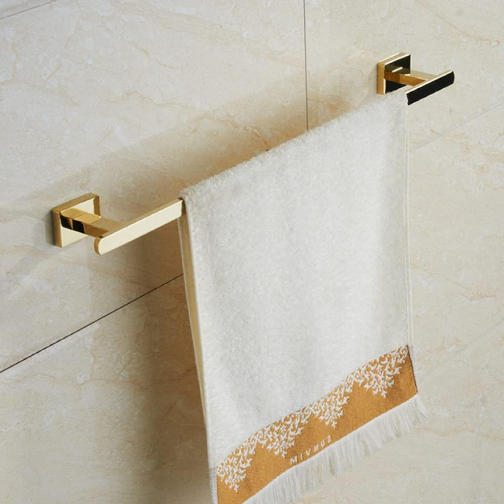 Golden Towel Rack Towel Bar Gold Stainless Steel Hardware SetRobe HookToilet Brush Cup Holder Soap Dish Bathroom Accessories,Single Towel Bar(Single Towel Bar)