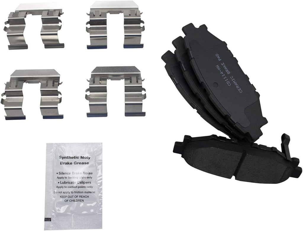 TRQ Rear Brake Pad and Rotor Set Ceramic Rotors Calipers Compatible with 2009-2013 Subaru Forester 2008-2014 Impreza