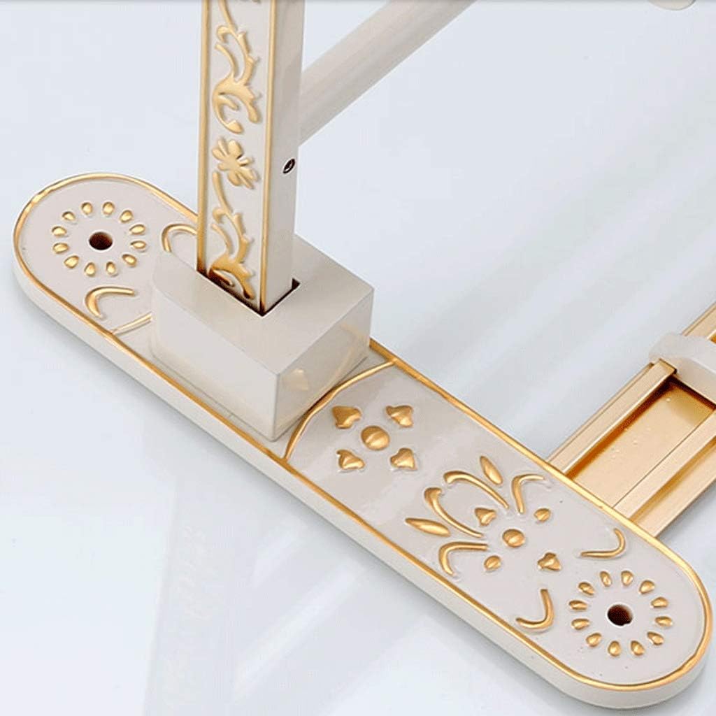 Bath Towel Rack Bathroom Shelves,Foldable Wall Mounted Double Towel Holder with Towel Bar
