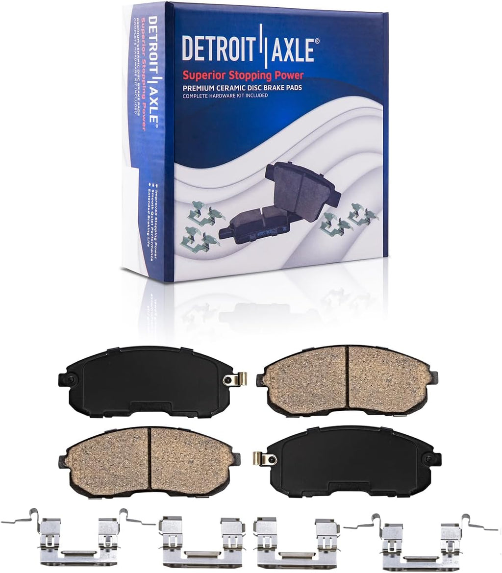 Detroit Axle - Brake Kit for 2001 Nissan Maxima Infiniti I30 Front & Rear Drilled & Slotted Disc Brake Rotors Replacement Ceramic Brakes Pads