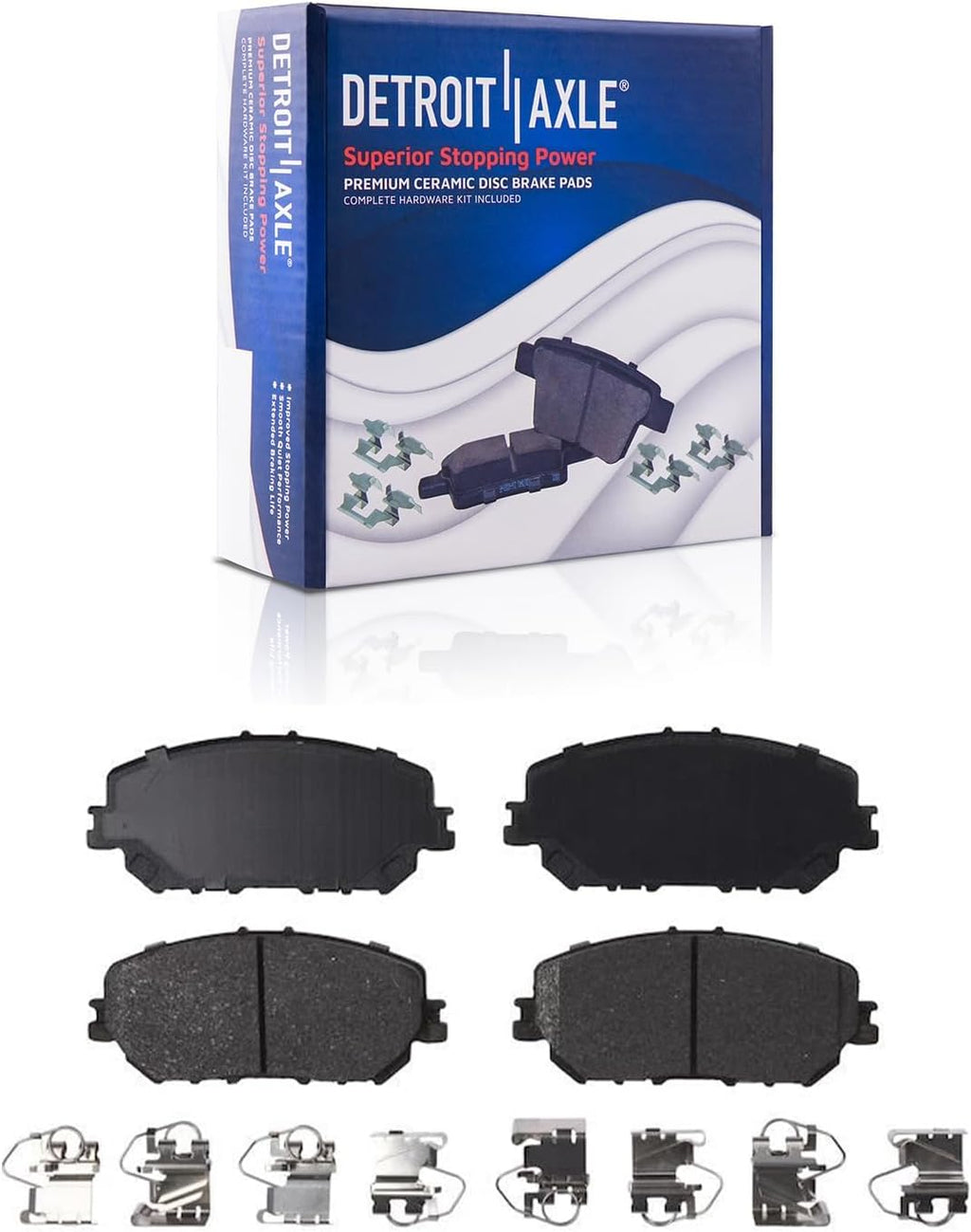 Detroit Axle - 6pc Front Brake Kit for 2021-2024 Nissan Rogue, 2022 2023 Drilled and Slotted Disc Brake Rotors Ceramic Brakes Pads w/Hardware Replacement: 11.65' inch Rotor