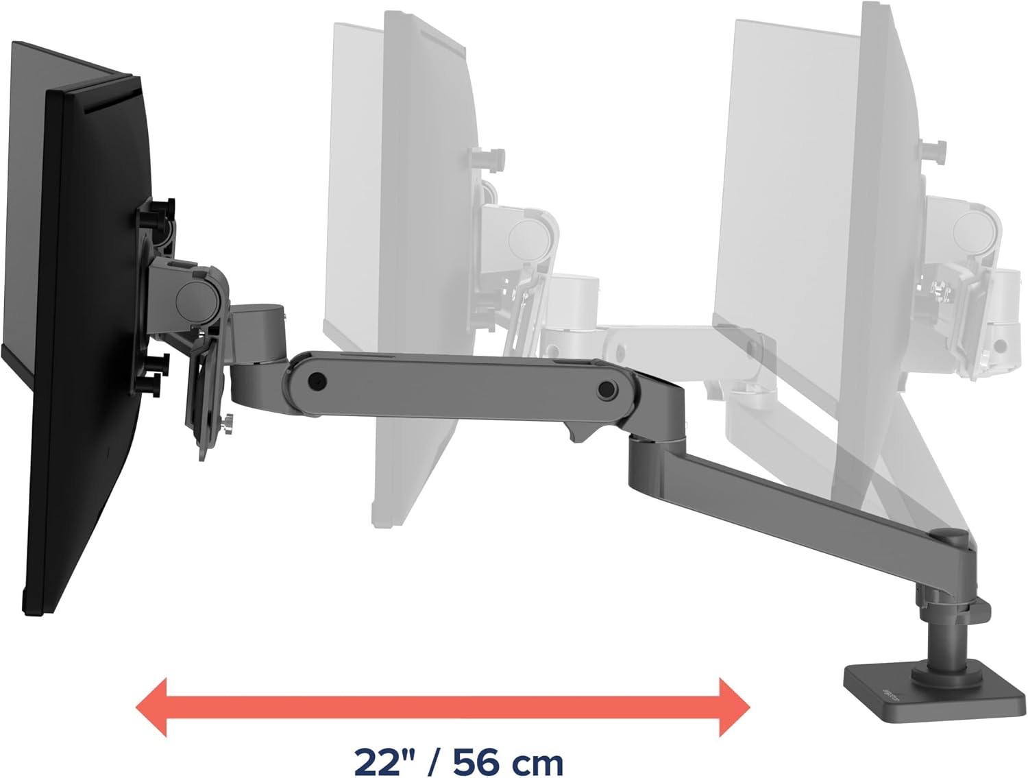 Ergotron – Upgraded LX Pro Premium Dual Direct Monitor Arm, VESA Desk Mount – for 2 Monitors Up to 27 Inches, 9 lbs Each – Dark Grey