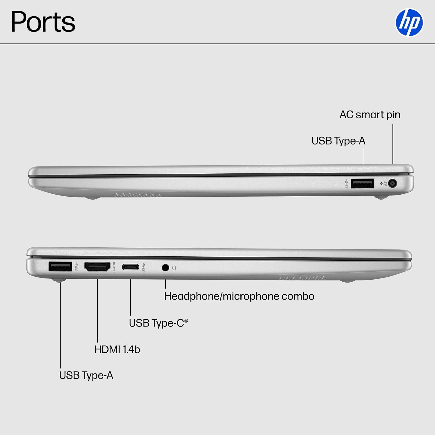 HP 14 inch Laptop HD Display| Intel Core i3-N305 Processor| Intel UHD Graphics| Webcam|Copilot|Silver| 8GB RAM | 256GB SSD | Windows 11 S | Bundle with Laptop Stand