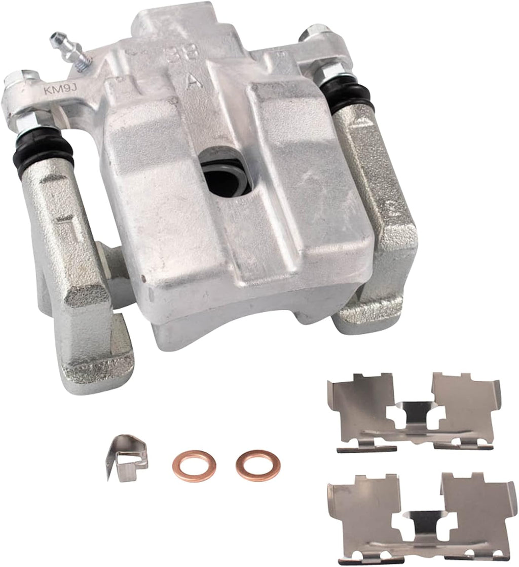 TRQ Rear Brake Pad and Rotor Set Ceramic Solid Rotors Calipers Compatible with 2012-2017 Toyota Camry 2013-2015 Avalon