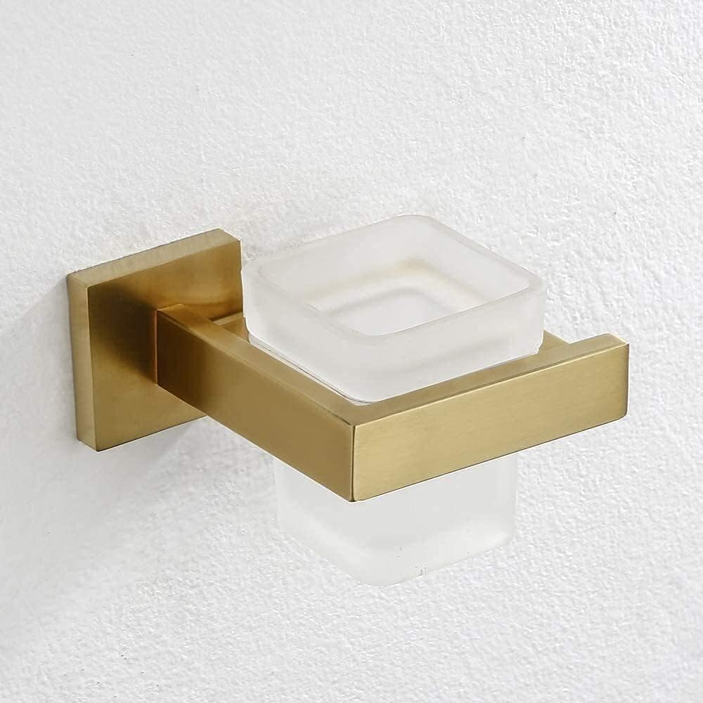 Generic Towel Rack Multi-Function Towel Rack Home Towel Shelf with Wall Mounted Gold Polished Towel Bathroom Accessory Storage/Toothbrush Holder Set It's so Kind of You