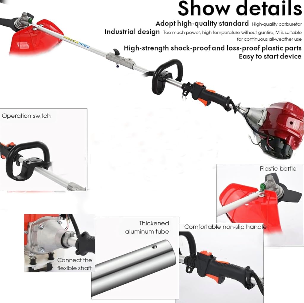 GX35 Weedeater Multi 10 in 1 Lawn Mower Hedge Trimmer Chainsaw 4 Strokes Weed Wacker 35.8cc Yard Tool