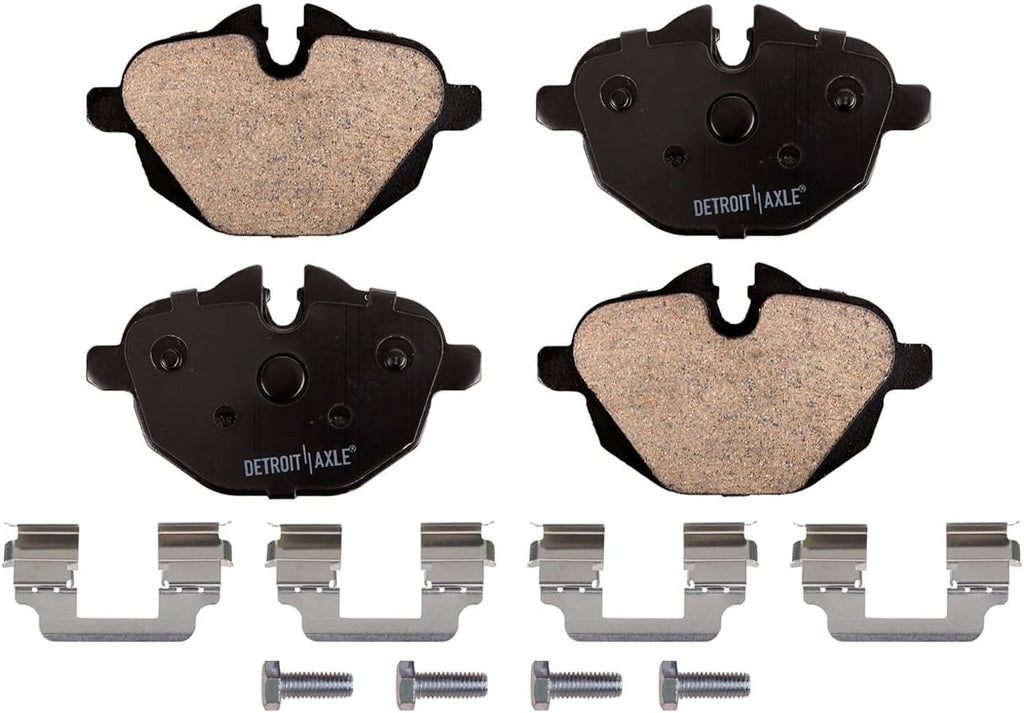 Detroit Axle - Rear Brake Kit for 2011-2016 BMW 535i xDrive 528i, 2014-2016 535d xDrive 2012-2016 ActiveHybrid 5 Drilled Slotted Disc Brake Rotors Ceramic Brakes Pads Replacement : 12.99' inch Rotor
