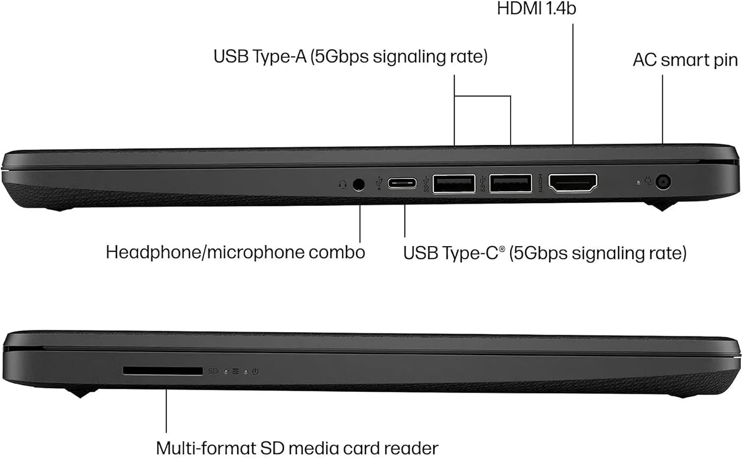 HP AI-Powered 14' HD Laptop with Microsoft Office and 1TB Cloud Storage Included for 1-Year| 16GB RAM|128GB SSD| Intel 4-Core CPU| Webcam| Ultra Light|Windows 11| RK Bundle| Black