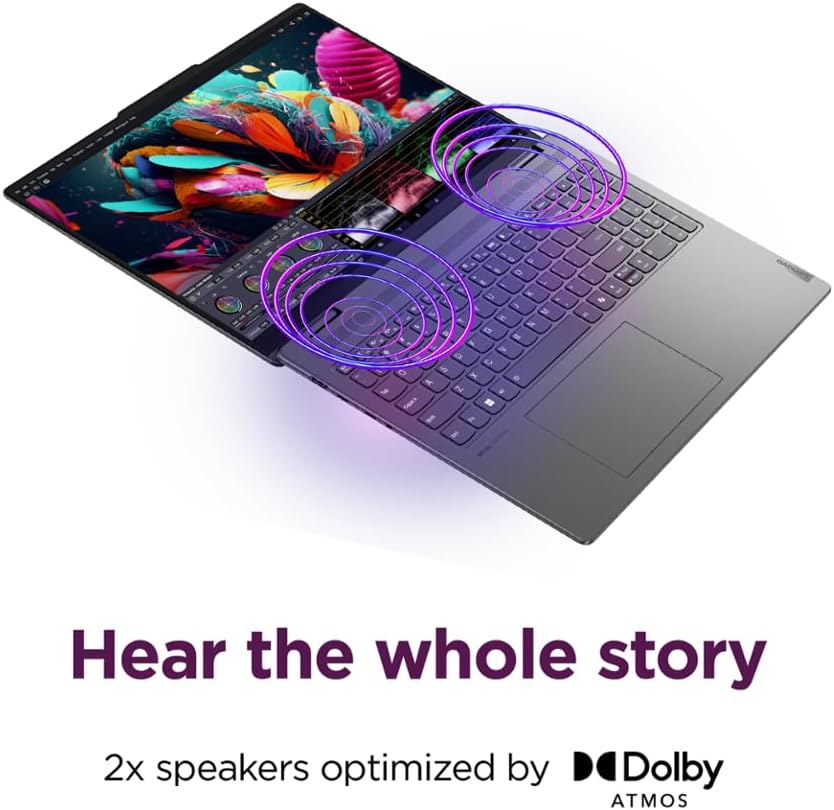 Yoga 7i 2-in-1 Laptop - 16' FHD 2K Touchscreen, Ultra 7 155U, 16GB DDR5, 1TB SSD, Backlit Keyboard, Windows 11 Home, Storm Grey + Cleaning Cloth