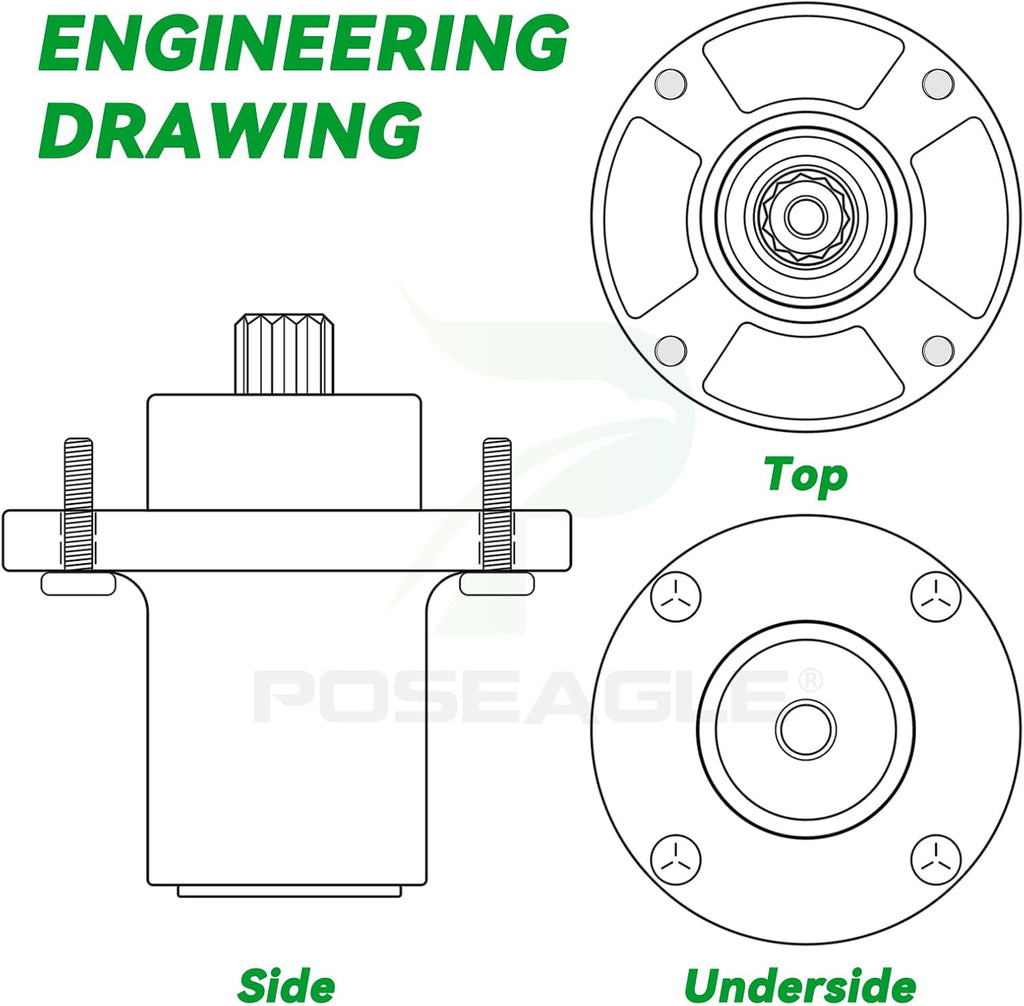 3 Pack 607418 Spindle Assembly with 604704 Spindle Pulley Replaces Hustler 601804 Spindle Assembly for Hustler Raptor SD 60 Deck Spindles, Hustler 60 inch Mower Deck Spindles