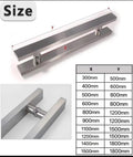 Modern Black Bathroom Glass Door Handle Towel Bar 200mm 300mm 400mm 500mm 700mm 800mm Hole Center 1100mm Hole Distance