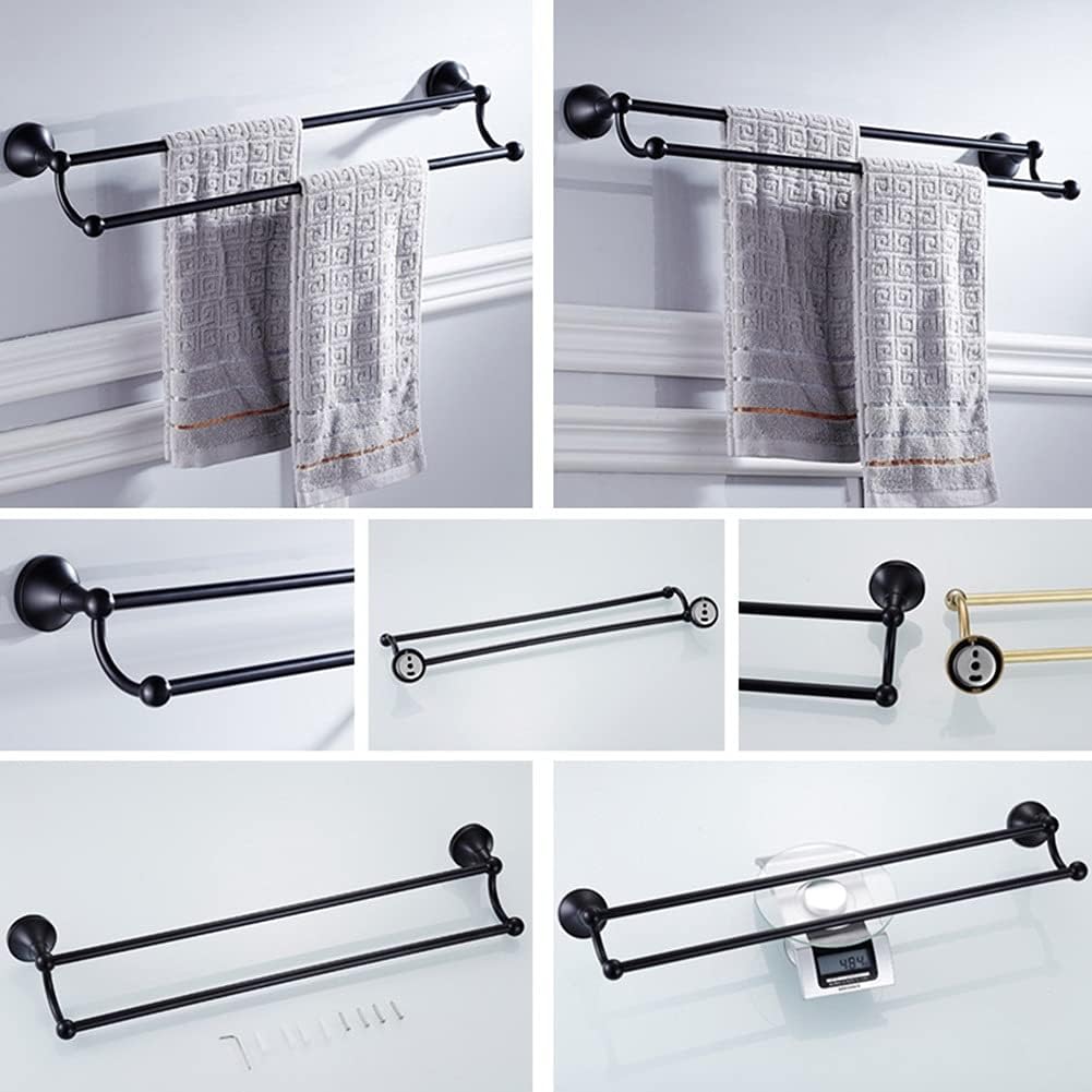 LSLYTQ Towel Rail Rack Gold Double Towel Rail Black Antique Towels Bar, Bronze Brass Chrome White Towel Holder Rack for Kitchen Bathroom Hotel Toilet for Bathroom Kitchen