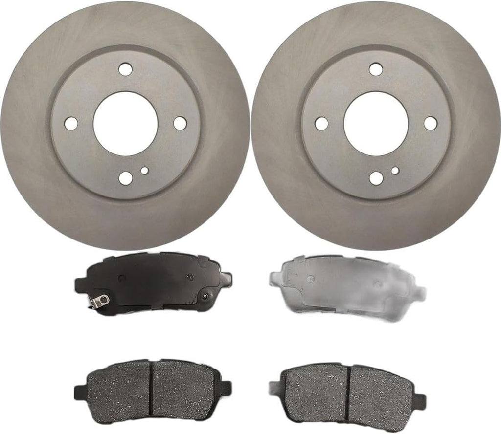 Front Brake Pads and Rotors Kit - Brake Kit Replacement for Ford Fiesta 2014 2015 2016 2017 1.0L l3, for Ford Fiesta 2011 2012 2013 2014 2015 2016 2017 2018 2019 1.6L l4