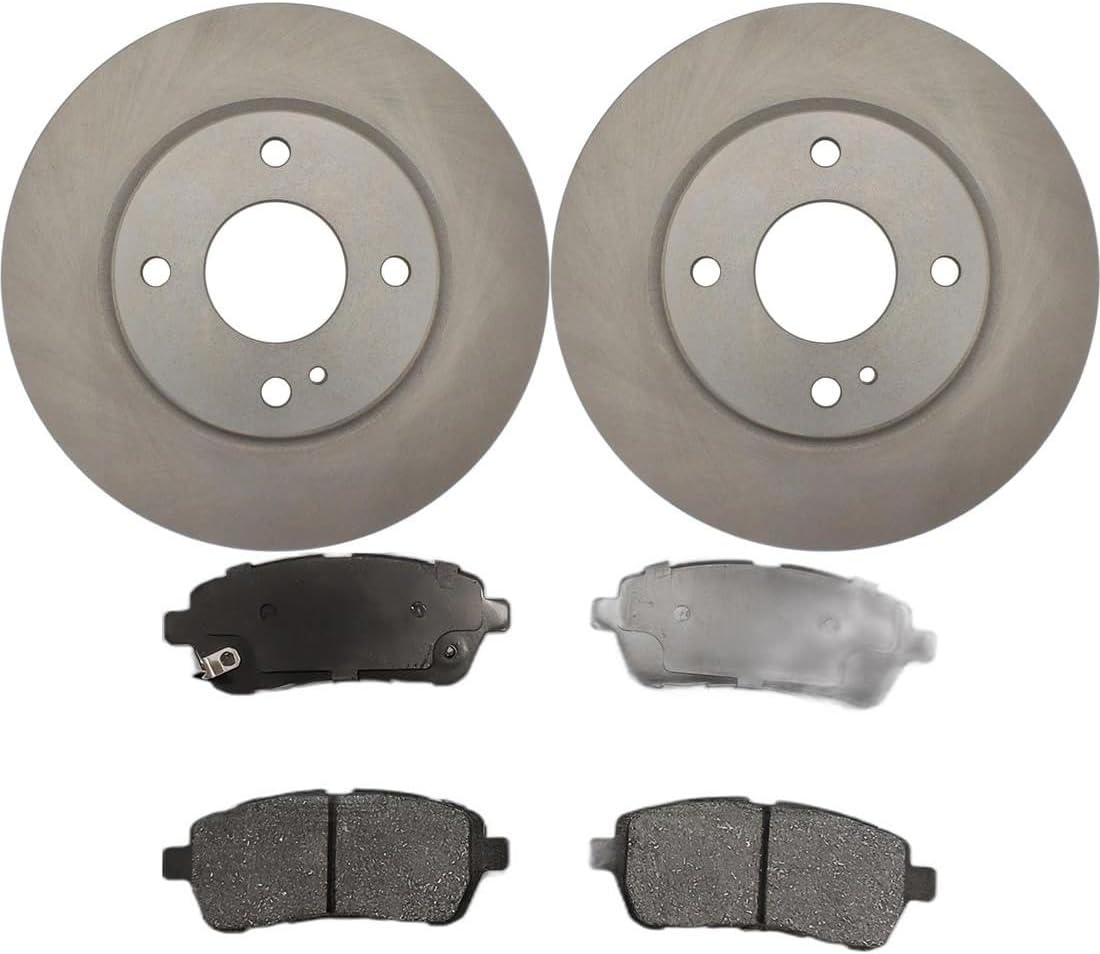 Brakes and Rotors Kit Front Brake Kit Replace for Ford Fiesta 1.6L 2011 2012 2013 2014 2015 2016 2017 2018 2019 Brake Pads and Rotors Kit Pack of 3 (10.16 inch)