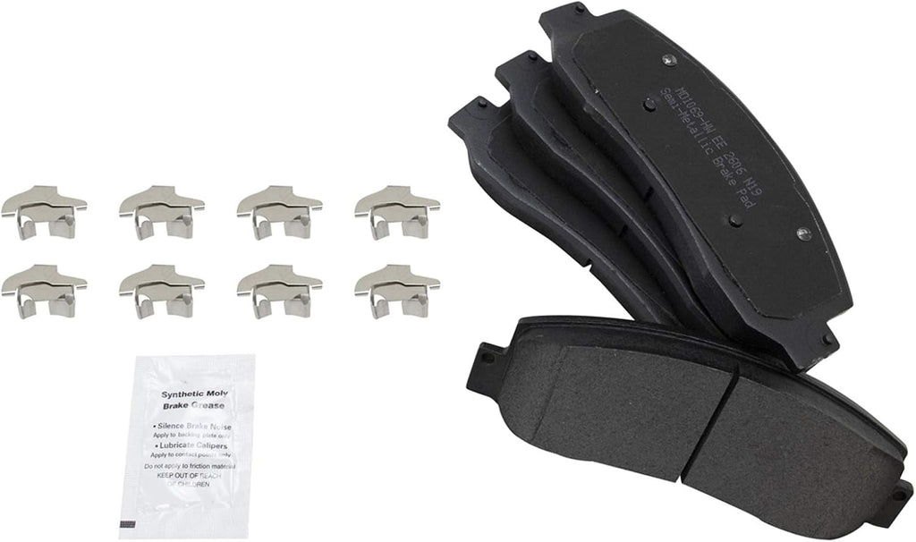 TRQ Front Performance Brake Pad, Caliper, & Rotor Kit Semi-Metallic Premium G-Coated Compatible with 2005-2012 Ford F-250 Super Duty F-350 Super Duty