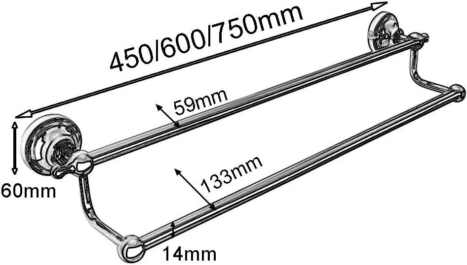 Stainless Steel Double Towel Rack for Bathroom - Wall-Mounted Towel Holder in Silver & Gold Finishes - 3 Stylish Bathroom