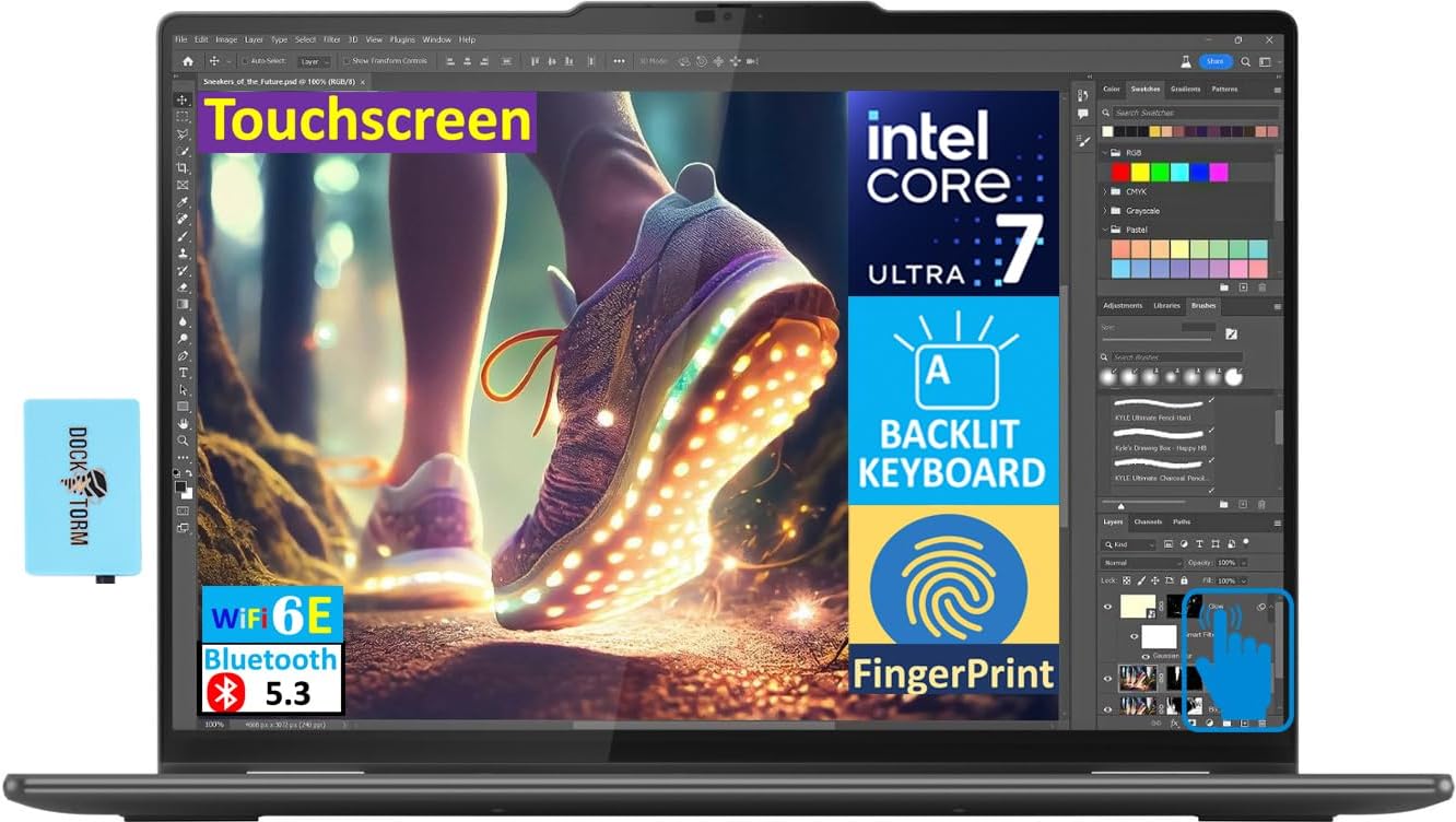 Lenovo Yoga 7i 2-in-1 Business Laptop 16.0' Touch FHD + IPS (Intel Core Ultra 7 155U (Beats i7-1335U), 16GB LPDDR5X, 1TB SSD, Backlit KYB, FP Reader, 2 Thunderbolt 4, Win11P) w/AI Copilot & DKZ Hub