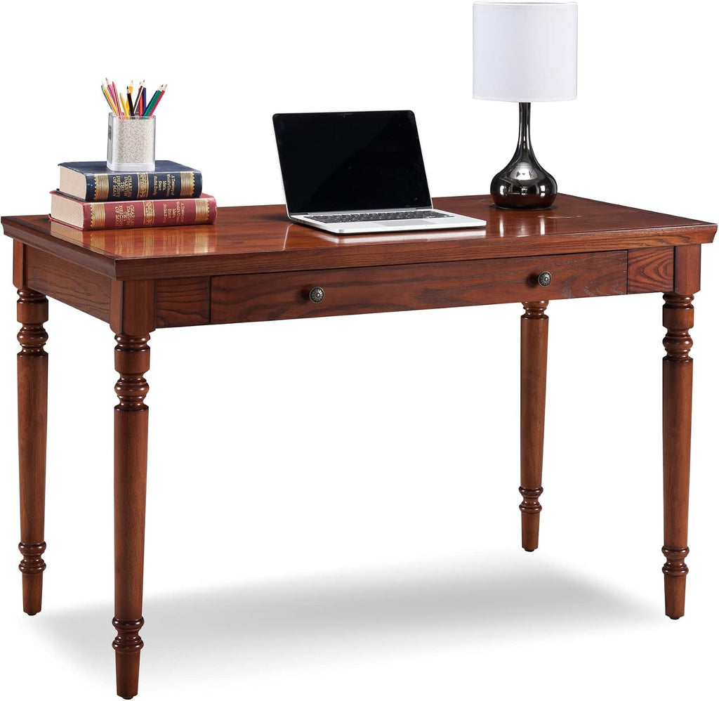 Leick Home Mission Office Desk, Solid Wood, with Drop Front Keyboard Drawer, Mission Oak, 82410