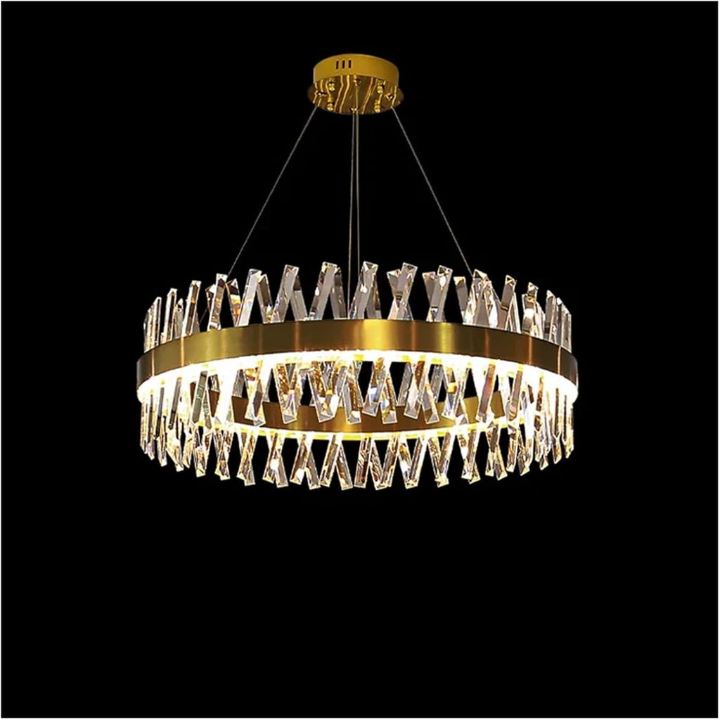Crystal Chandelier Round Oval Gold Silver Hanging Lamps Suspension Luminaire for Living Room,Dining Light Fixtures