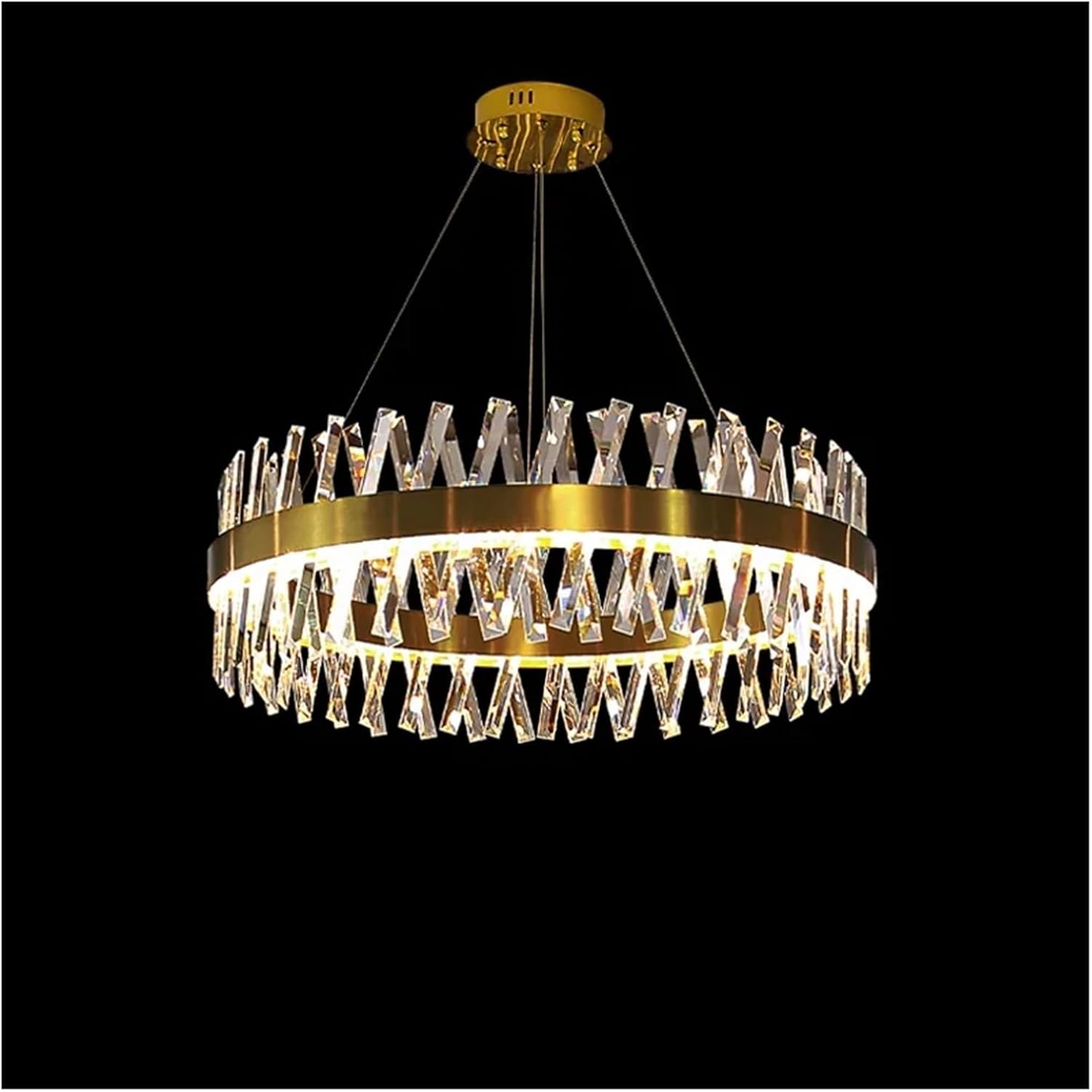 Crystal Chandelier Round Oval Gold Silver Hanging Lamps Suspension Luminaire for Living Room,Dining Light Fixtures