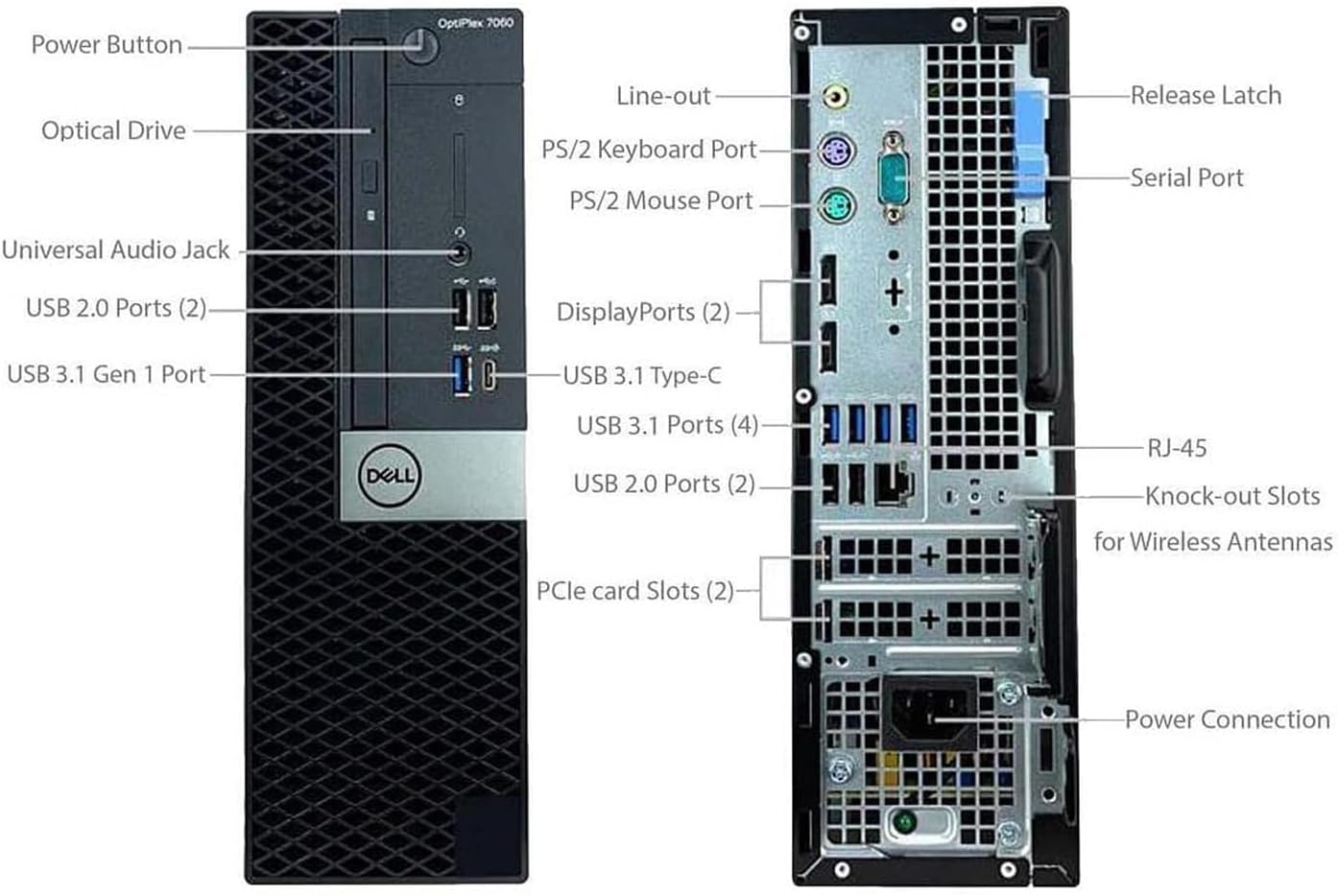 Dell Optiplex 7060 SFF Desktop Computer PC with 24' FHD Computer Monitor, Core i7-8700 3.2GHz-4.6GHz, Keyboard, Mouse, 16GB Ram, 512GB SSD, DP, Windows 11 Pro(Renewed)