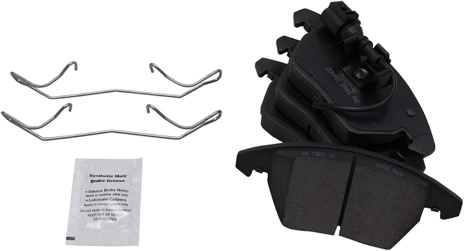 TRQ Front Brake Pad and Rotor Set Ceramic Vented Rotors Calipers Hoses Compatible with 2010 Audi A3 2012 Volkswagen Golf 2013 GTI 2009-2010 Jetta 2006-2009 Rabbit