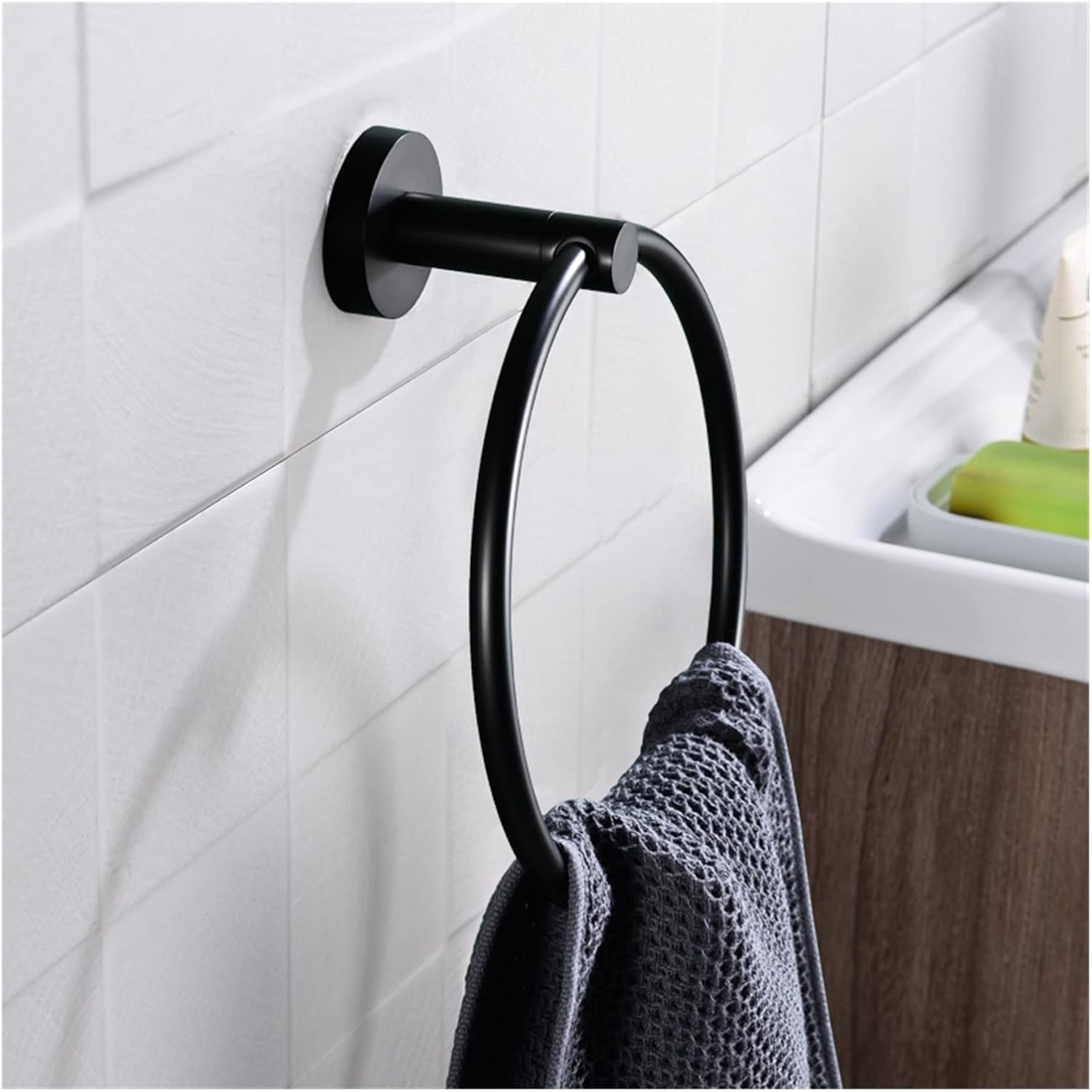 KETTEL Gold Holder Bathroom Accessories，Wall-Mounted Bathroom Rack Accessory ，Fixtures,Matte Black Towel Bar， (Color : Toilet Brush Holder)