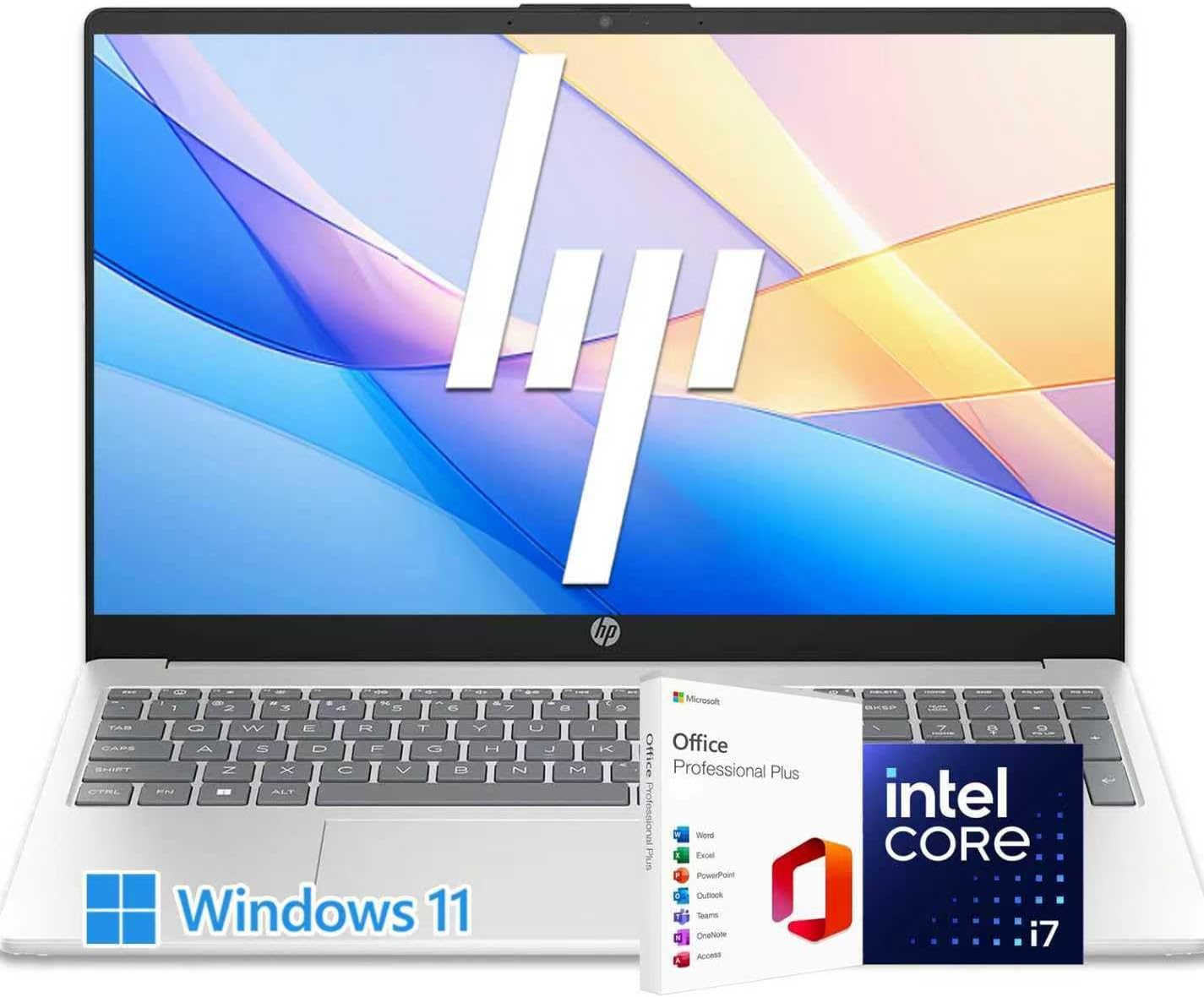HP Newly Designed Business Laptop | 10 Cores Intel Core i7-1255U CPU up to 4.7GHz | 15.6' FHD | 64GB RAM | 2TB SSD | Wi-Fi 6 | Win11 with Microsoft Office | WOWPC Recovery USB