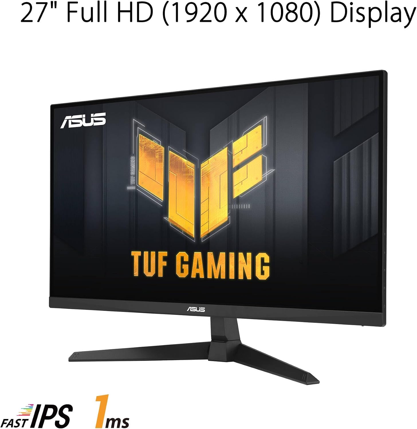ASUS TUF Gaming 27' 1080P FHD IPS Monitor with 1ms Response Time, 180Hz Refresh Rate, Anti Glare, Flicker Free, VESA Mount, Built-in Speakers, Displayport, HDMI & Dockztorm USB Port Expander, Black