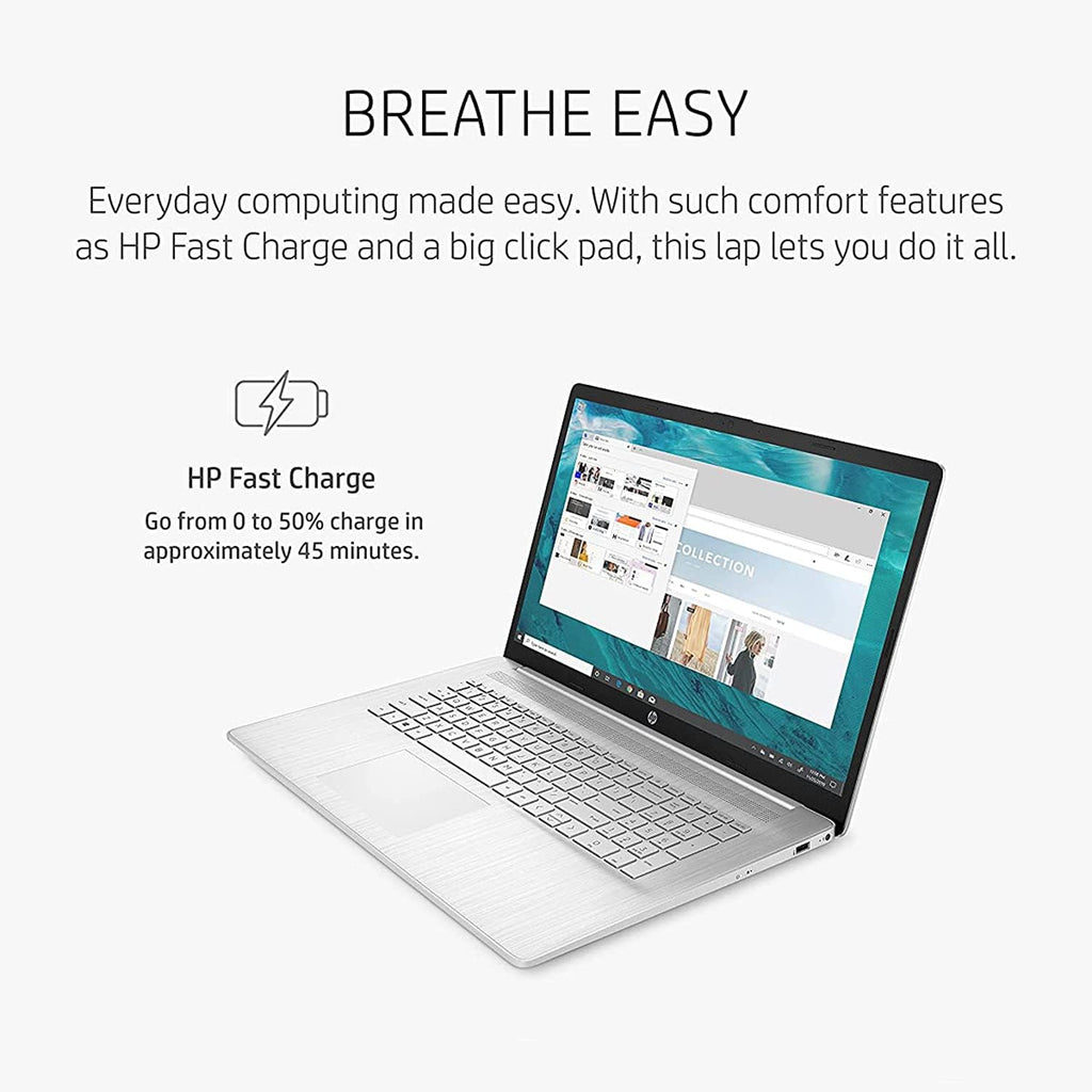 HP Pavilion 17.3 inch Laptop, HD+ Narrow Bezel Touchscreen, AMD Ryzen 5 5500U Processor (Beats i7-1185G7), AMD Radeon Graphics, Long Battery Life, Windows 11 (32GB RAM | 1TB SSD), Silver