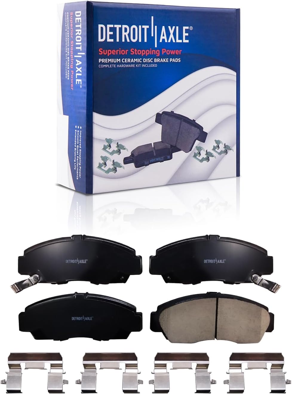 Detroit Axle - Brake Kit for 04-08 TL Drilled & Slotted Brake Rotors 2004 2005 2006 2007 2008 Ceramic Brakes Pads Front and Rear Replacement