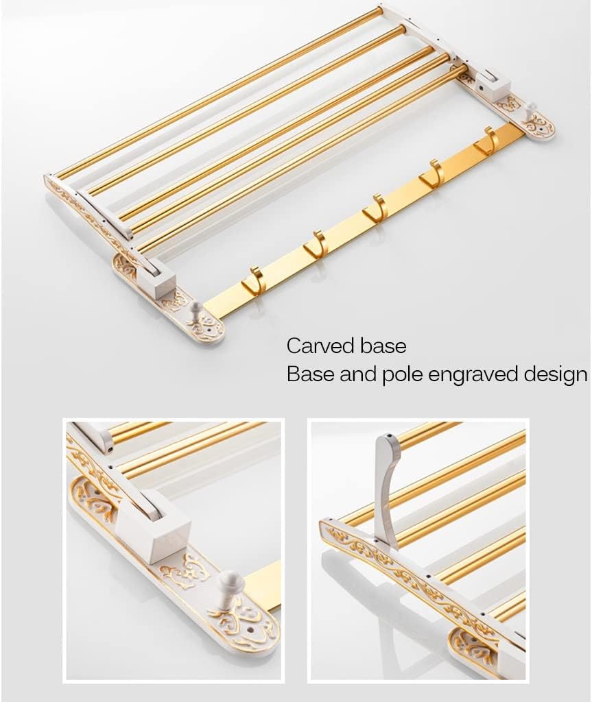 Towel Rack Platinum European Towel Rack Bar Rail, Space Aluminum Gold Towel Shelf, Tissue Paper Holder, Bathroom Accessories Set Bathroom Hardware/Folding Towel Rack The New