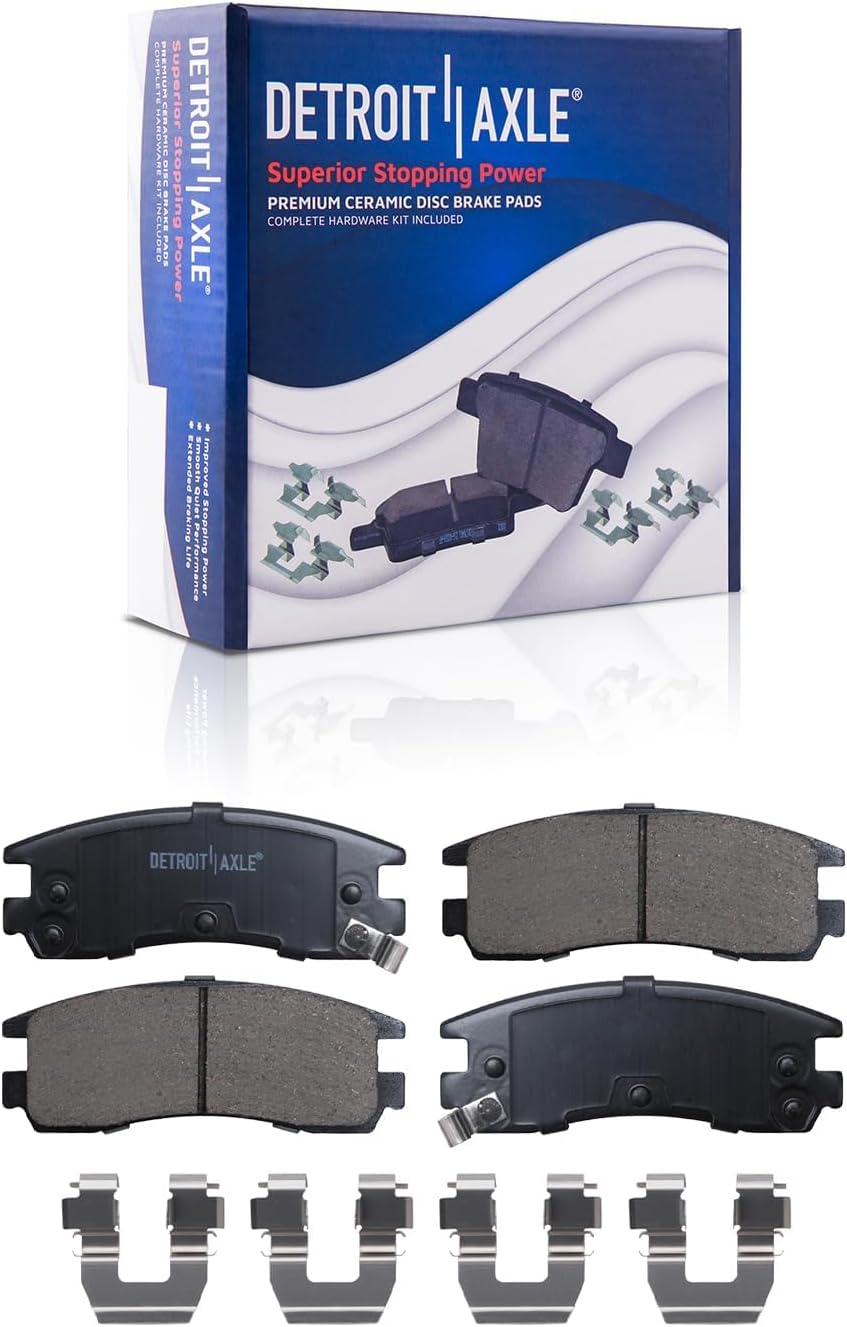 Detroit Axle - Brake Kit for 2000-05 Chevy Impala Monte Carlo 1998-99 Intrigue 11.92' inch Front & 10.94' inch Rear Drilled Slotted Brake Rotors Ceramic Brakes Pads 2001 2002 2003 2004 Replacement