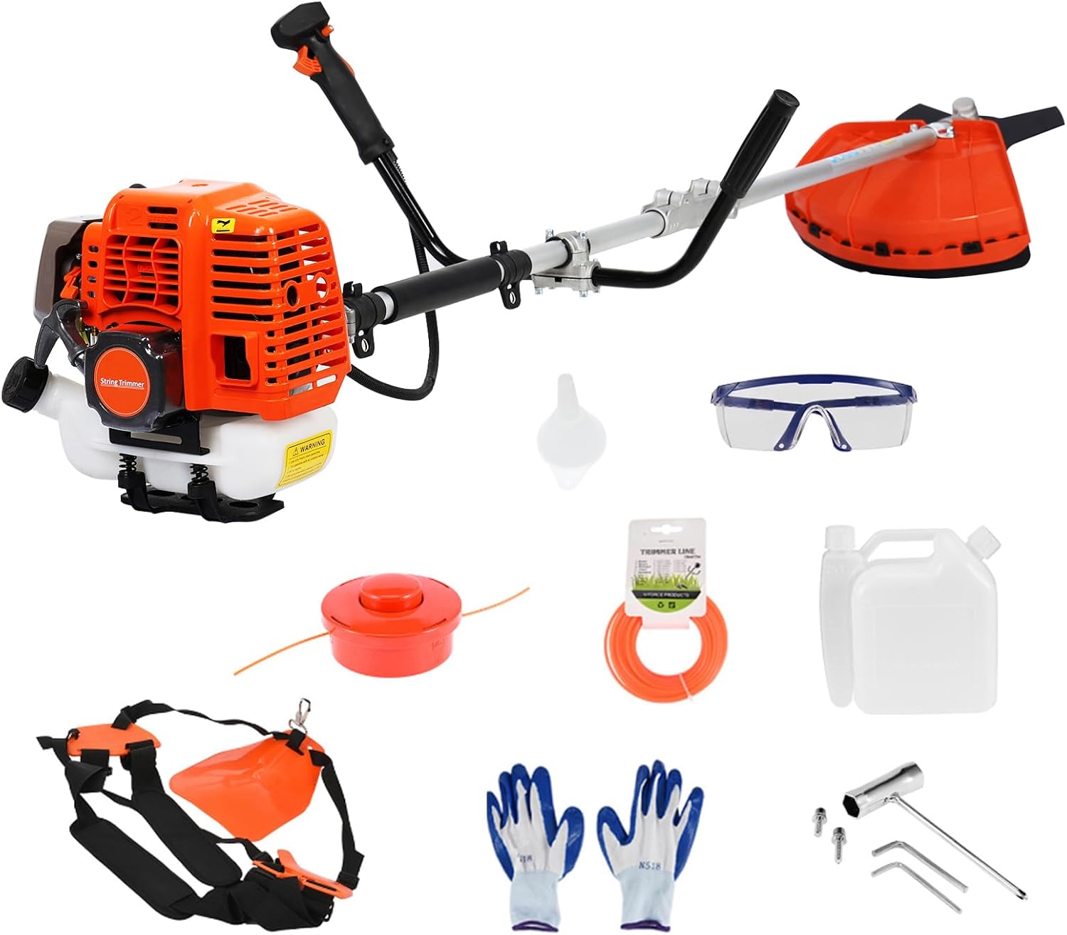 52cc 2-Cycle Gas Weed Wacker, 2 in 1 Gas String Trimmer,2024 Upgraded Weed Eater Gas Powered, 2.2KW/8500rpm Strong Power Brush Cutter, Gas String Trimmer for House Yard and Garden US Warehouse