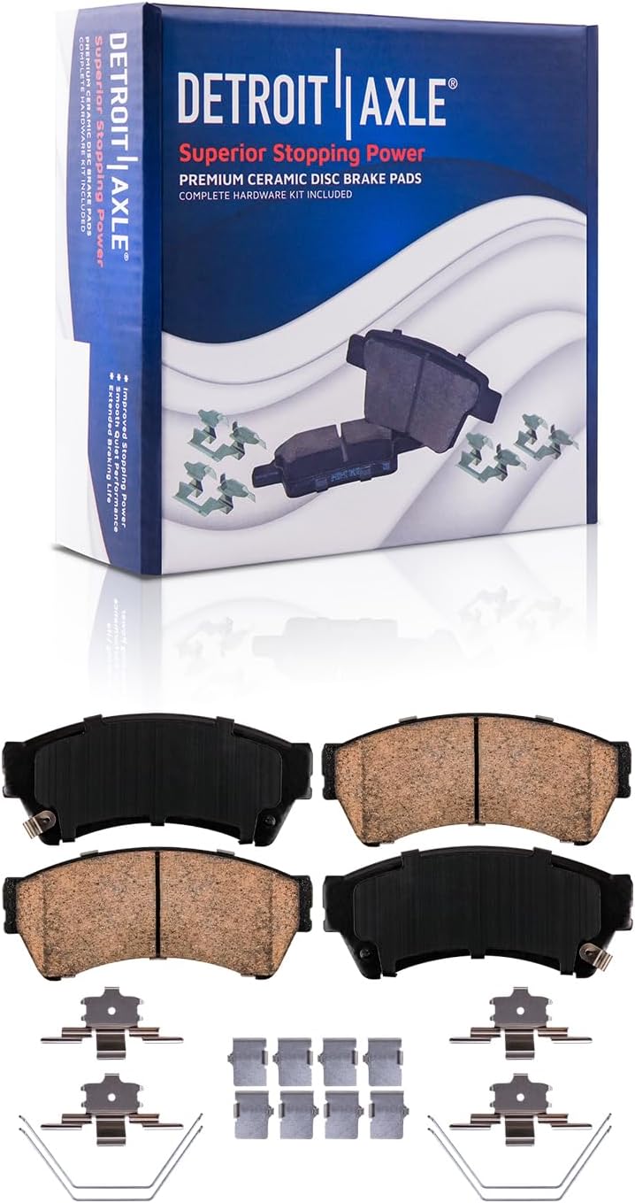 Detroit Axle - Brake Kit for Ford Fusion MKZ Zephyr Milan Mazda 6 Drilled & Slotted Brakes Rotors and Ceramic Brake Pads Replacement : 11.77' inch Front Rotor & 11.02' inch Rear Rotor