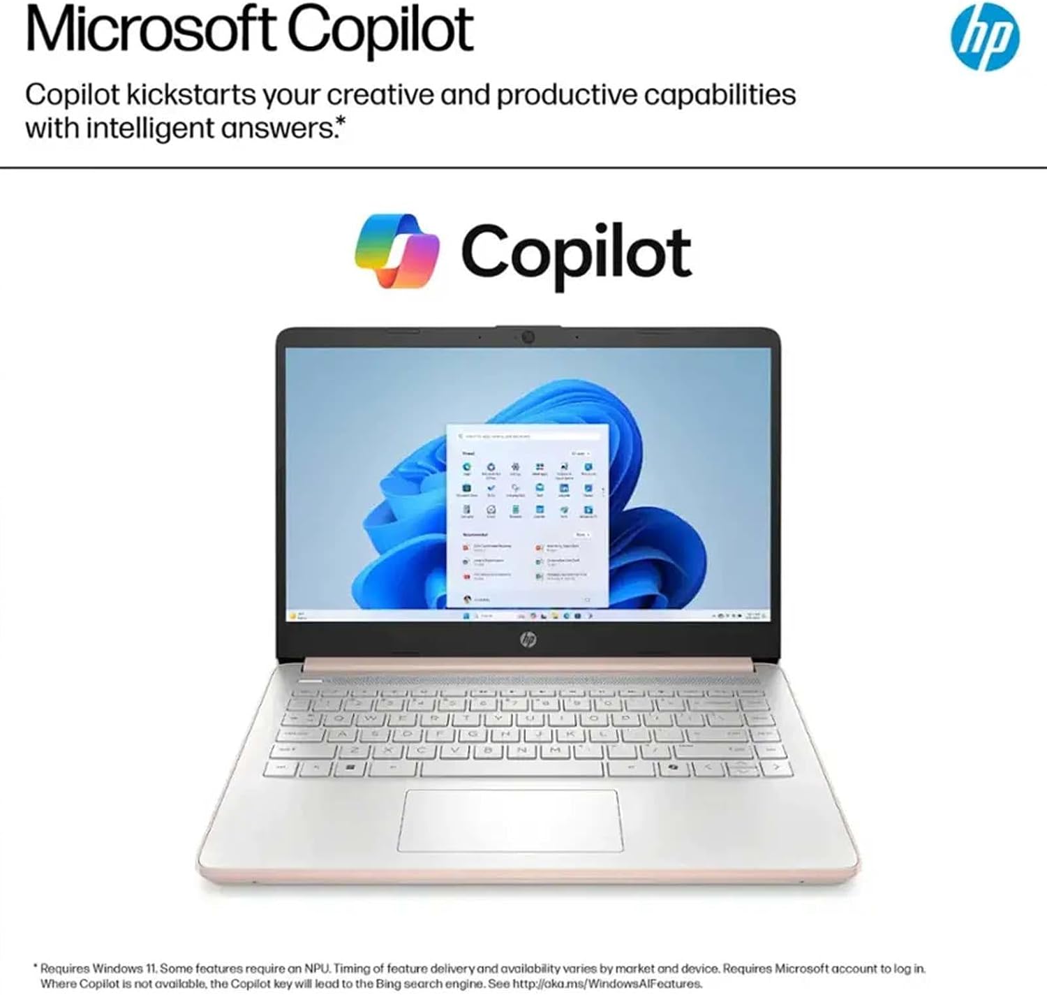 HP 14 Inch Business Laptop, Ultral Light Laptops for Student and Business, Intel Processor N150(Quad-Core), 4GB RAM, 128GB UFS, Wi-Fi 6, Fast Charge, 1-Year Office 365, Windows 11 Pro, Rose Gold